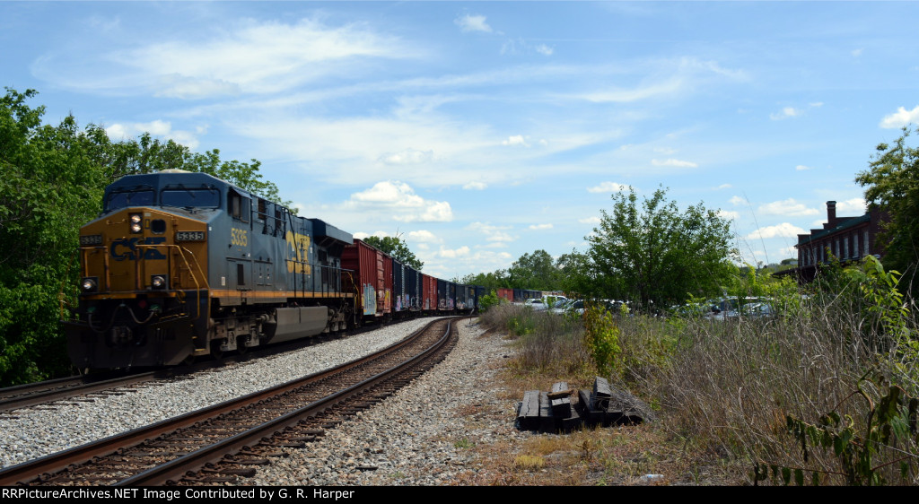 CSX L214 westbound.  Depot Grille at the far right